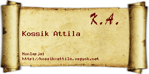 Kossik Attila névjegykártya